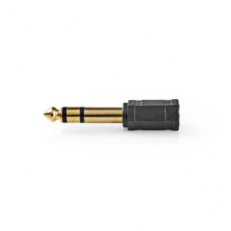 Stereo-Audioadapter | 6,35 mm Male | 3,5 mm Female | Verguld | Recht | ABS | Zwart | 10 Stuks | Envelop