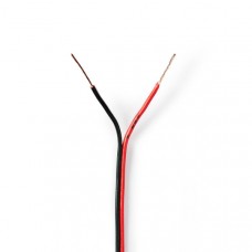 Speaker-Kabel | 2 x 0.35 mmÂ² | CCA | 100.0 m | Rond | PVC | Rood / Zwart | Folieverpakking