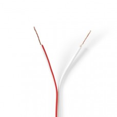 Speaker-Kabel | 2 x 0.35 mmÂ² | CCA | 100.0 m | Rond | PVC | Wit | Folieverpakking