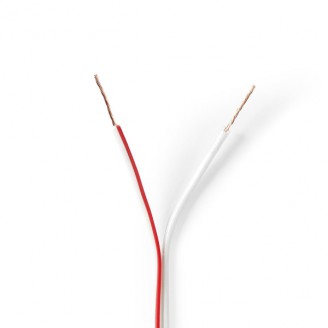 Speaker-Kabel | 2 x 0.35 mmÂ² | CCA | 100.0 m | Rond | PVC | Wit | Folieverpakking