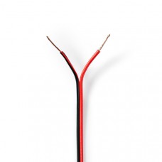 Speaker-Kabel | 2 x 0.50 mmÂ² | CCA | 100.0 m | Rond | PVC | Rood / Zwart | Folieverpakking