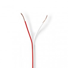 Speaker-Kabel | 2 x 0.50 mmÂ² | CCA | 100.0 m | Rond | PVC | Wit | Folieverpakking