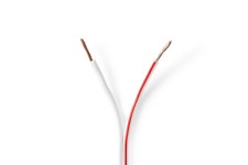 Speaker-Kabel | 2 x 1.50 mm² | CCA | 100.0 m | Rond | PVC | Wit | Folieverpakking