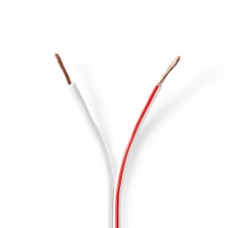 Speaker-Kabel | 2 x 1.50 mmÂ² | CCA | 100.0 m | Rond | PVC | Wit | Folieverpakking