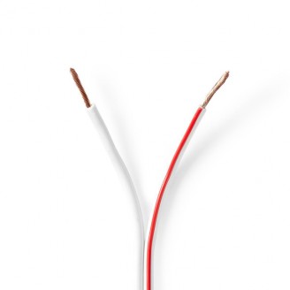 Speaker-Kabel | 2 x 1.50 mmÂ² | CCA | 100.0 m | Rond | PVC | Wit | Folieverpakking