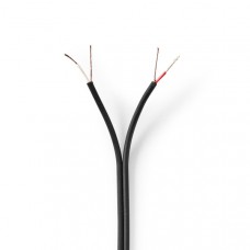 Audiokabel | 2 x 0.12 mmÂ² | CCA | 100.0 m | Rond | PVC | Zwart | Folieverpakking