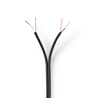Audiokabel | 2 x 0.12 mmÂ² | CCA | 100.0 m | Rond | PVC | Zwart | Folieverpakking