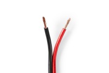 Speaker-Kabel | 2x 2.50 mmÂ² | CCA | 100.0 m | Rond | PVC | Rood / Zwart | Folieverpakking