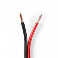 Speaker-Kabel | 2x 2.50 mmÂ² | CCA | 100.0 m | Rond | PVC | Rood / Zwart | Folieverpakking