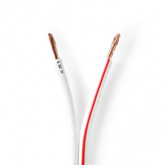 Speaker-Kabel | 2 x 2.50 mmÂ² | CCA | 100.0 m | Rond | PVC | Wit | Folieverpakking