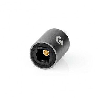 TosLink-Adapter | Toslink Female | Toslink Female | Recht | Metaal | Gun Metal Grijs | 1 Stuks | Doos