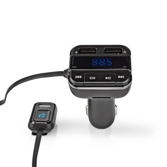 FM-Audiotransmitter voor Auto | Gefixeerd | Handsfree bellen | 0.8 " | LED-Scherm | Bluetooth | 5.0 V DC / 1.0 A / 5.0 V DC / 2.4 A | Google Assistant / Siri | Grijs / Zwart