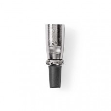 XLR-Connector | Recht | Male | Vernikkeld | Solderen | Diameter kabelinvoer: 7.0 mm | Metaal | Zilver | 25 Stuks | Envelop