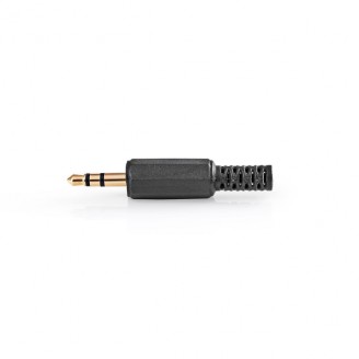3,5 mm Audioconnector | Recht | Male | Verguld | Solderen | Diameter kabelinvoer: 4.0 mm | Polyvinylchloride (PVC) | Goud / Zwart | 25 Stuks | Polybag