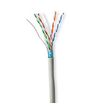 Netwerk Kabel Rol | CAT6 | Solid | F/UTP | CCA | 305.0 m | Binnenshuis | Rond | PVC | Grijs | Trekdoos