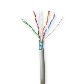 Netwerk Kabel Rol | CAT6 | Stranded | F/UTP | CCA | 50.0 m | Binnenshuis | Rond | PVC | Grijs | Trekdoos