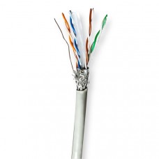 Netwerk Kabel Rol | CAT6 | Stranded | S/FTP | CCA | 100.0 m | Binnenshuis | Rond | PVC | Grijs | Trekdoos