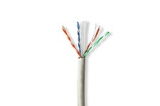 Netwerk Kabel Rol | CAT6 | Solid | U/UTP | Koper | 305.0 m | Binnenshuis | Rond | LSZH | Grijs | Trekdoos