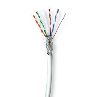Netwerk Kabel Rol | CAT6 | Solid | S/FTP | Koper | 100.0 m | Binnenshuis | Rond | LSZH | Grijs | Trekdoos