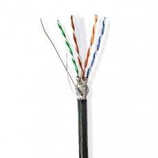 Netwerk Kabel Rol | CAT6 | Solid | S/FTP | CCA | 100.0 m | Buitenshuis | Rond | PE | Zwart | Trekdoos