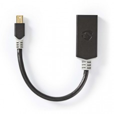 Mini DisplayPort-Kabel | DisplayPort 1.4 | Mini-DisplayPort Male | HDMIT Output | 48 Gbps | Verguld | 0.20 m | Rond | PVC | Antraciet | Polybag