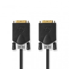 DVI-Kabel | DVI-D 24+1-Pins Male | DVI-D 24+1-Pins Male | 2560x1600 | Verguld | 3.00 m | Recht | PVC | Antraciet | Doos