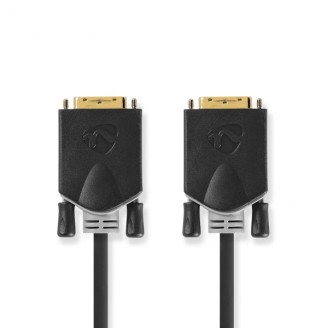 DVI-Kabel | DVI-D 24+1-Pins Male | DVI-D 24+1-Pins Male | 2560x1600 | Verguld | 3.00 m | Recht | PVC | Antraciet | Doos