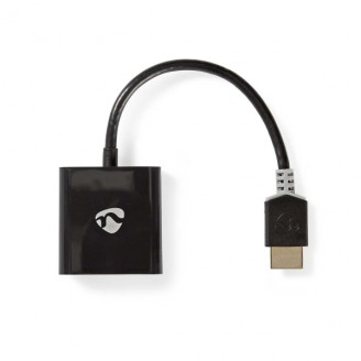HDMIT-Adapter | HDMIT Connector | USB Micro-B Female / VGA Female 15p / 3,5 mm Female | Verguld | Recht | PVC | Antraciet | 1 Stuks | Doos