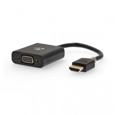 HDMI-Adapter | HDMI Connector | USB Micro-B Female / VGA Female 15p / 3,5 mm Female | Verguld | Recht | PVC | Antraciet | 1 Stuks | Doos