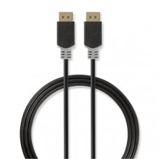 DisplayPort-Kabel | DisplayPort Male | DisplayPort Male | 8K@60Hz | Verguld | 3.00 m | Rond | PVC | Antraciet | Doos