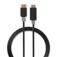 DisplayPort-Kabel | DisplayPort Male | HDMI Connector | 4K@30Hz | Verguld | 2.00 m | Rond | PVC | Antraciet | Doos