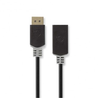 DisplayPort-Kabel | DisplayPort Male | HDMIT Connector | 4K@30Hz | Verguld | 0.20 m | Rond | PVC | Antraciet | Doos