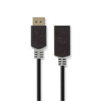 DisplayPort-Kabel | DisplayPort Male | HDMI Connector | 4K@30Hz | Verguld | 0.20 m | Rond | PVC | Antraciet | Doos