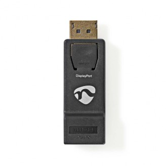 DisplayPort-Adapter | DisplayPort Male | HDMI Output | 4K@30Hz | Verguld | Recht | Rond | ABS | ABS | Antraciet | Doos