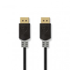 DisplayPort-Kabel | DisplayPort Male | DisplayPort Male | 8K@60Hz | Verguld | 2.00 m | Rond | PVC | Antraciet | Doos