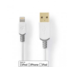 Lightning Kabel | USB 2.0 | Apple Lightning 8-Pins | USB-A Male | 480 Mbps | Verguld | 2.00 m | Rond | PVC | Grijs / Wit | Doos