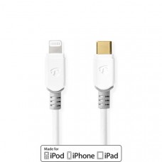 Lightning Kabel | USB 2.0 | Apple Lightning 8-Pins | USB-CT Male | 480 Mbps | Verguld | 2.00 m | Rond | PVC | Wit | Window Box