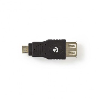 USB Micro-B Adapter | USB 2.0 | USB Micro-B Male | USB-A Female | 480 Mbps | Verguld | PVC | Antraciet | Doos