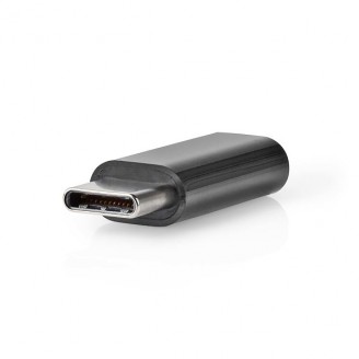 USB-CT Adapter | USB 2.0 | USB-CT Male | USB Micro-B Female | 480 Mbps | Rond | Verguld | Antraciet | Doos