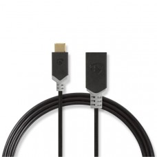 USB-CT Adapter | USB 3.2 Gen 1 | USB-CT Male | USB-A Female | 5 Gbps | 0.15 m | Rond | Vernikkeld | PVC | Antraciet | Doos