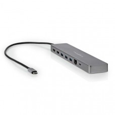 USB Multi-Port Adapter | USB 3.2 Gen 1 | USB-CT Male | Micro SD / RJ45 Female / SD / 2x HDMI / 2x USB-CT / 3x USB-A Female | 0.40 m | Rond | Verguld | TPE | Antraciet | Doos