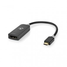 USB-CT Adapter | USB 3.2 Gen 1 | USB-CT Male | DisplayPort Female | 8K@30Hz | 0.20 m | Rond | Verguld | PVC | Antraciet | Window Box