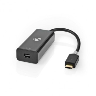 USB-CT Adapter | USB 3.2 Gen 1 | USB-CT Male | Mini DisplayPort Female | 0.20 m | Rond | Verguld | PVC | Antraciet | Window Box