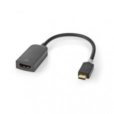 USB-CT Adapter | USB 3.2 Gen 1 | USB-CT Male | HDMI Output | 4K@60Hz | 0.20 m | Rond | Verguld | PVC | Antraciet | Window Box met Euro Lock
