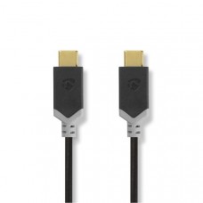 USB-Kabel | USB 3.2 Gen 1 | USB-CT Male | USB-CT Male | 60 W | 4K@60Hz | 5 Gbps | Vernikkeld | 1.00 m | Rond | PVC | Antraciet | Window Box