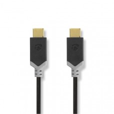 USB-Kabel | USB 3.2 Gen 1 | USB-CT Male | USB-CT Male | 60 W | 4K@60Hz | 5 Gbps | Verguld | 2.00 m | Rond | PVC | Zwart | Doos