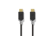 USB-Kabel | USB 3.2 Gen 2 | USB-CT Male | USB-CT Male | 100 W | 10 Gbps | Verguld | 1.00 m | Rond | PVC | Antraciet | Window Box