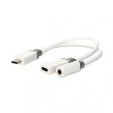 USB-CT Adapter | USB 2.0 | USB-CT Male | USB-CT Female / 3,5 mm Female | 0.10 m | Rond | Verguld | PVC | Wit | Doos