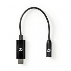 USB-CT Adapter | USB 3.2 Gen 1 | USB-CT Male | 3,5 mm Female | 0.15 m | Rond | Vernikkeld | PVC | Zwart | Doos