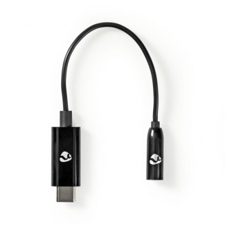 USB-CT Adapter | USB 3.2 Gen 1 | USB-CT Male | 3,5 mm Female | 0.15 m | Rond | Vernikkeld | PVC | Zwart | Doos